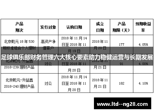 足球俱乐部财务管理六大核心要素助力稳健运营与长期发展